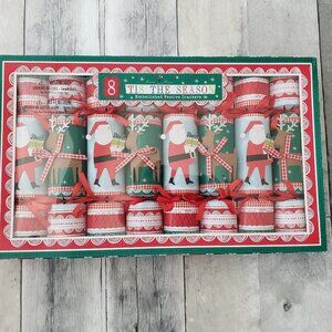 NWT Meri Meri Santa & Reindeer 8 Embellished Festive Holiday Christmas Crackers